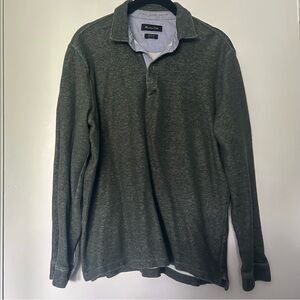 Massimo Dutti Green Youth Long Sleeve Collared Sweater